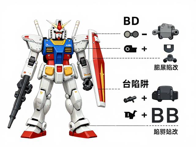 SD BB战士高达零件编号识别指南,应对高难度改造拼改
