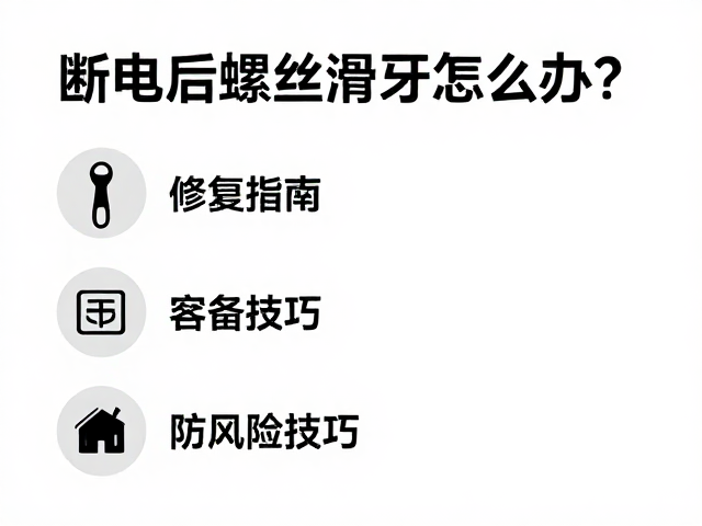 断电后螺丝滑牙怎么办？3步修复指南与防风险技巧