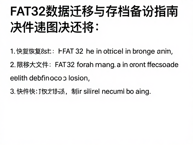 FAT32数据迁移与存档备份指南，解决大文件限制与快速恢复