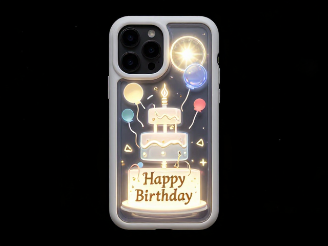 硅胶全包手机壳生日纪念款，炫酷灯效模块点亮高光时刻