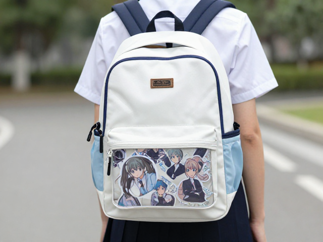动漫印花学生书包,痛包与学院感配色,打造高颜值校园OOTD