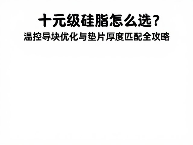 十元级硅脂怎么选？温控模块优化与垫片厚度匹配全攻略