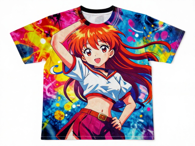 服装数码直喷印花工艺,高饱和动漫色与升华转印对比解析