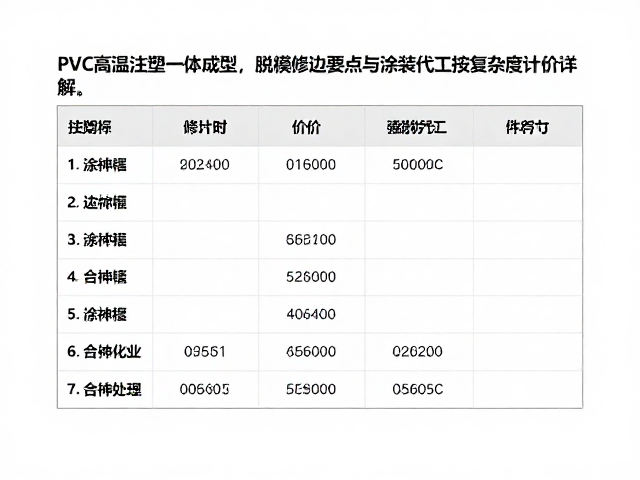 PVC高温注塑一体成型，脱模修边要点与涂装代工按复杂度计价详解