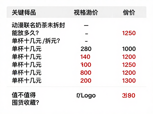 动漫联名奶茶未拆封能放多久？单杯十几元值不值得囤货收藏？