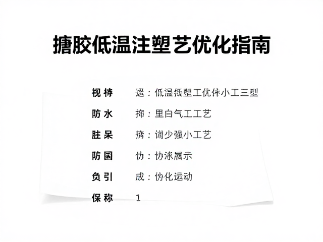 搪胶低温注塑工艺,移印图案与防呆装配位优化指南