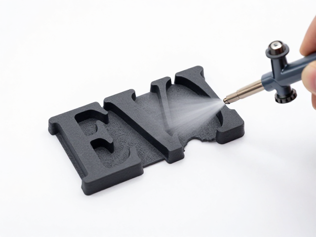 EVA泡沫热压裁切与3D打印塑形,喷笔气泵上色工艺详解