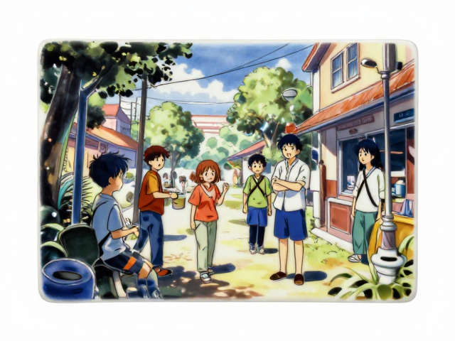 陶瓷高温釉面印花工艺,让番剧场景插画成为粉丝收藏珍品