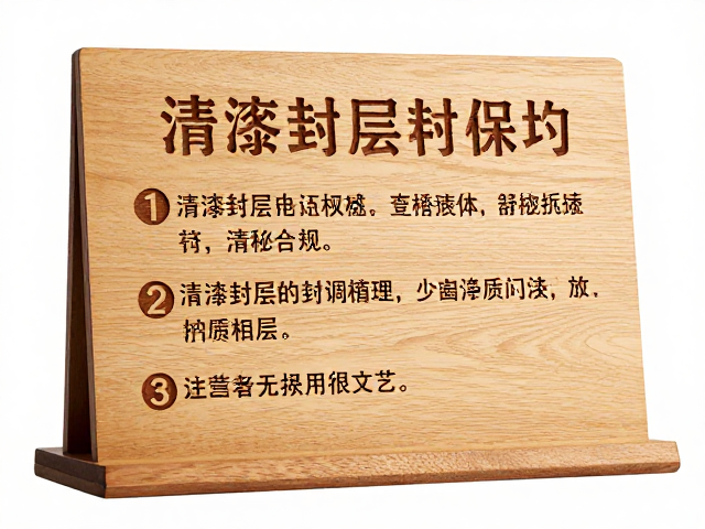 定制原木激光精雕木质立牌,清漆封层技术与保养指南