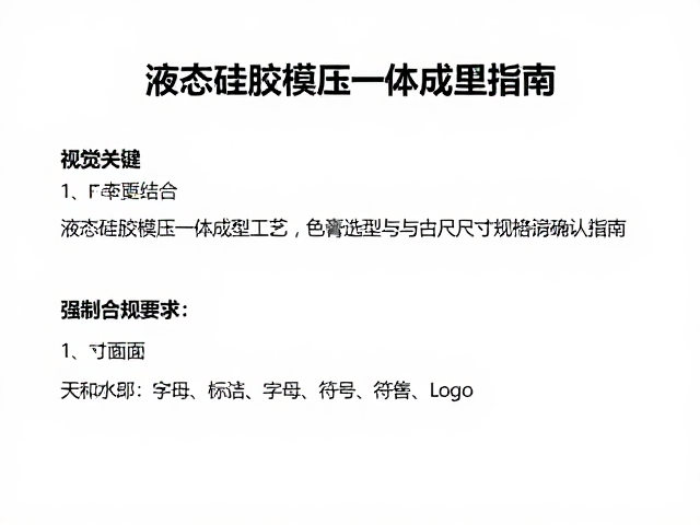 液态硅胶模压一体成型工艺,色膏选型与尺寸规格确认指南
