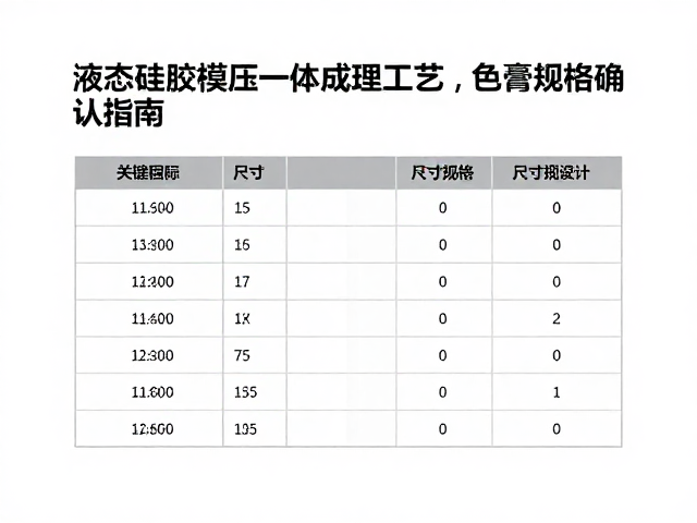液态硅胶模压一体成型工艺,色膏选型与尺寸规格确认指南