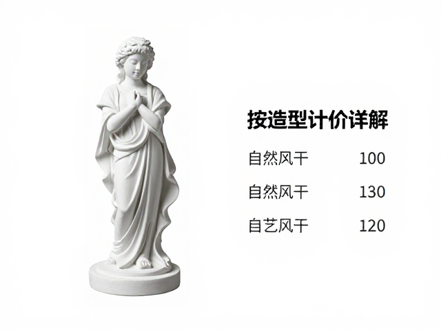 石膏注浆成型摆件定制，自然风干工艺，按造型计价详解
