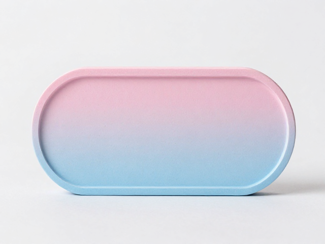 粉蓝渐变桌面香薰牌,石膏注浆自然风干工艺详解
