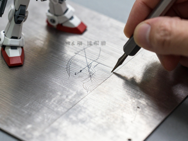 金属蚀刻片腐蚀成型工艺揭秘，刻线工具控制与高达模型细节优化