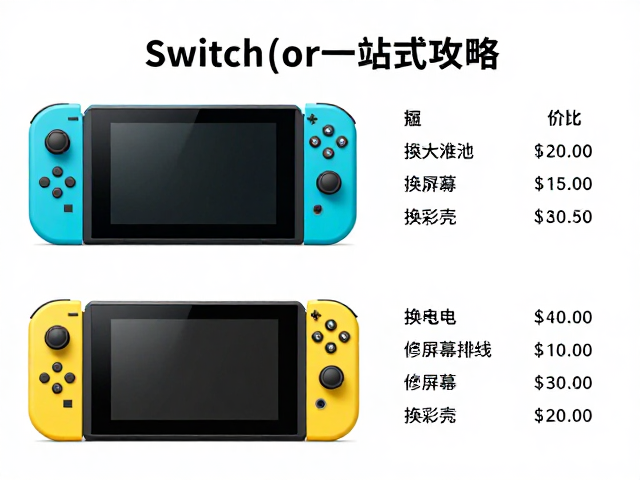 Switch换电池、换彩壳、修屏幕排线一站式攻略，官方价格对比
