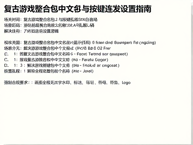 复古游戏整合包中文名匹配与按键连发设置指南