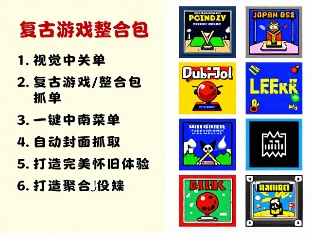 复古游戏整合包，一键中文菜单，自动封面抓取，打造完美怀旧体验