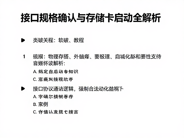 软破教程，接口规格确认与存储卡启动全解析