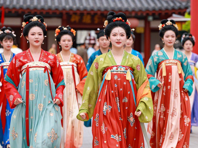 汉唐风韵,高饱和色民族服饰,演绎东方美学新潮流