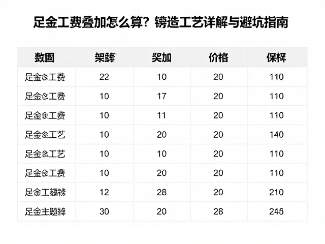 足金工费叠加怎么算？铸造工艺价格详解与避坑指南