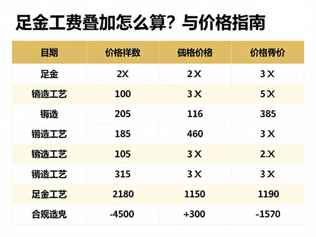 足金工费叠加怎么算？铸造工艺价格详解与避坑指南