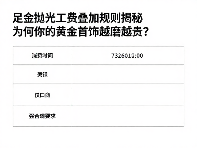 足金抛光工费叠加规则揭秘,为何你的黄金首饰越磨越贵?