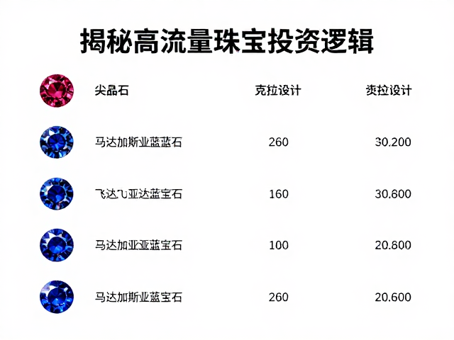 尖晶石与马达加斯加蓝宝石按克拉计价对比,揭秘高流量珠宝投资逻辑