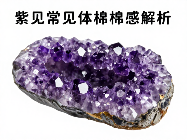 紫水晶常见包体棉絮感解析，晶洞形成与真假鉴别指南