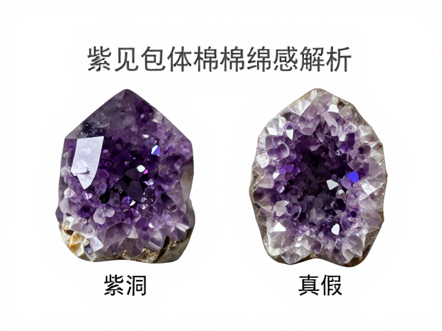 紫水晶常见包体棉絮感解析,晶洞形成与真假鉴别指南