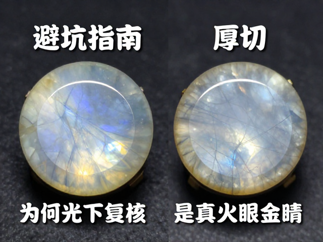 月光石避坑指南,为何要选厚切?自然光下复核才是真火眼金睛