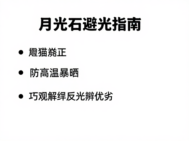 月光石避光指南，防高温暴晒，巧观解理反光辨优劣