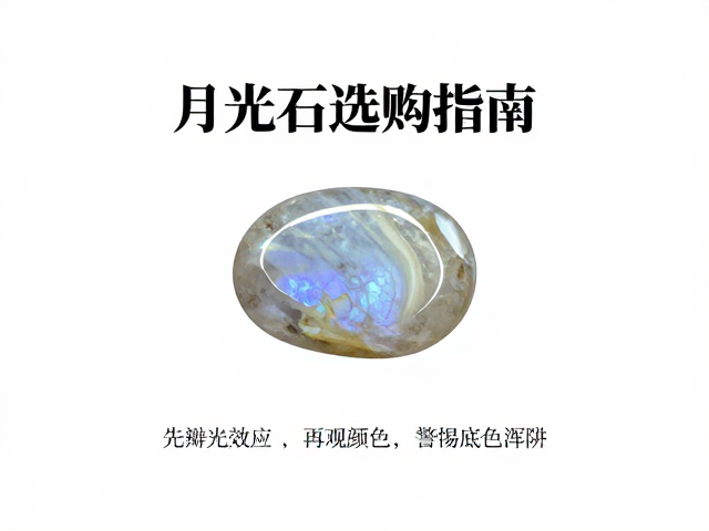 月光石选购指南，先辨光效应再观颜色，警惕底色浑浊陷阱