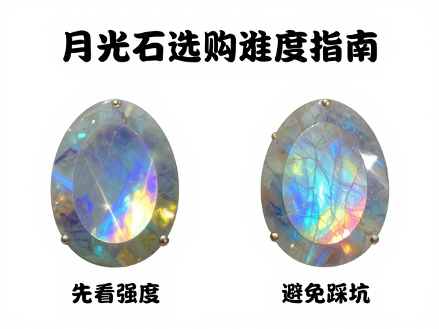 月光石选购指南，先看晕彩强度再看颜色，避免踩坑