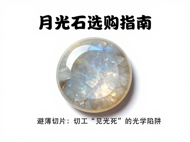 月光石选购指南,优先对切工,避薄切片,慧眼识珠