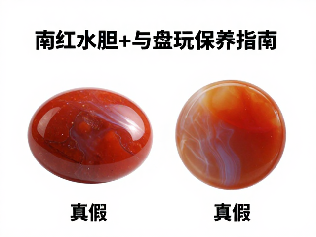 南红水胆玛瑙把玩件真假鉴别与盘玩保养指南