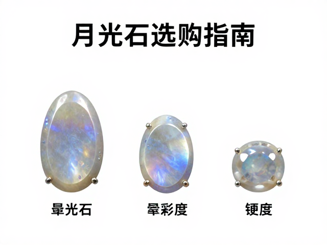 月光石选购指南,晕彩强度、硬度与尺寸全解析