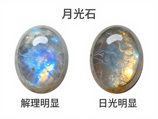 月光石与日光石区别,月光石解理明显,一文看懂选购与鉴别技巧