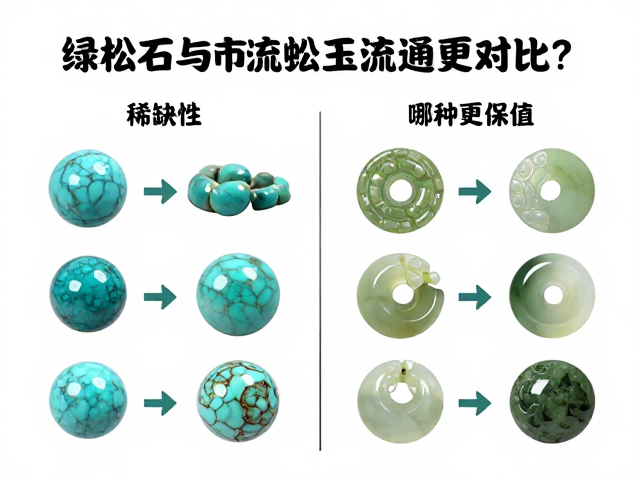 绿松石与岫玉市场流通性对比，哪种更保值？