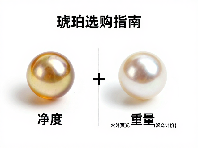 珍珠、琥珀选购指南,淡水海水珠对比,琥珀净度重量计价与紫外荧光鉴别