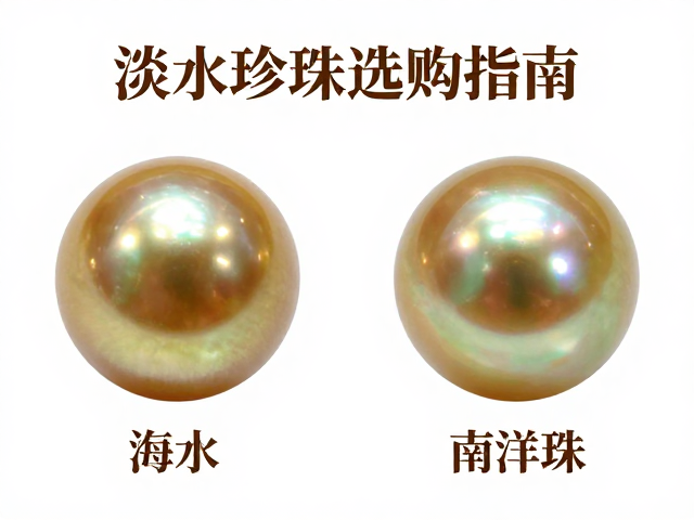 珍珠选购指南,淡水、海水、南洋金珠与马贝珠树脂光泽对比
