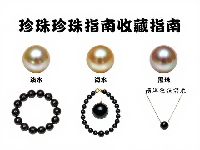 珍珠收藏指南,淡水、海水、南洋金珠与黑珠鉴赏,煤精搭配展示技巧
