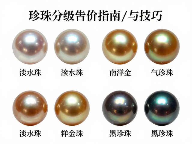 珍珠分级定价指南,淡水珠、南洋金珠与黑珍珠气泡包体鉴别技巧