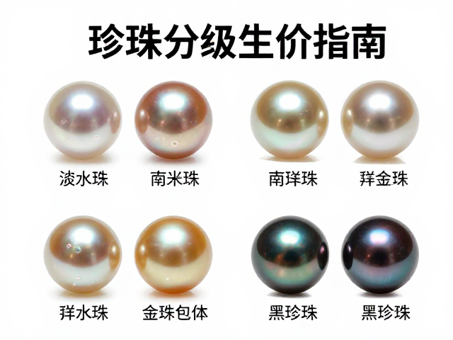 珍珠分级定价指南,淡水珠、南洋金珠与黑珍珠气泡包体鉴别技巧