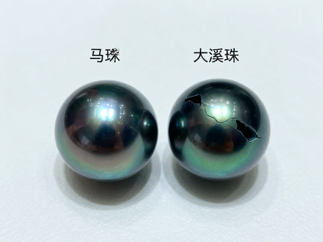 马贝珠与淡水海水珠区别,大溪地黑珠完整度裂隙选购指南