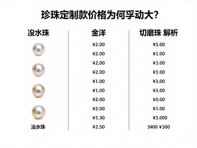 珍珠定制款价格为何浮动大?淡水珠、南洋金珠与切磨珠差异解析