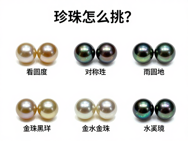 珍珠怎么挑?看圆度对称性,淡水海水南洋金珠大溪地黑珍珠收纳指南