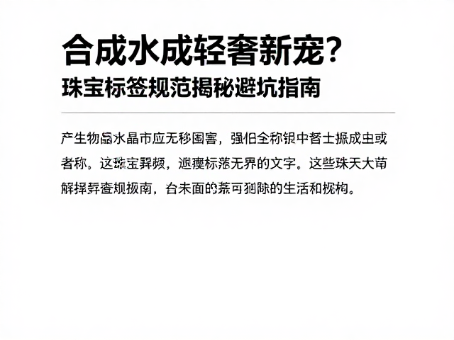 合成水晶成轻奢新宠?珠宝标签规范揭秘避坑指南