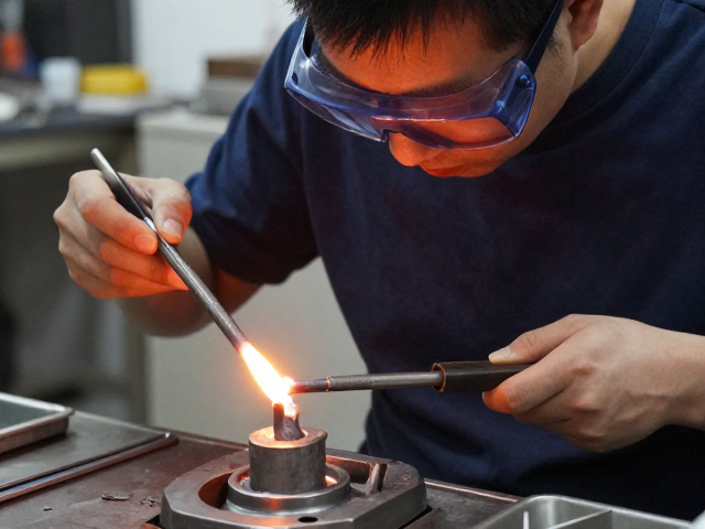 失蜡铸造教程,佩戴护目镜安全操作,详解爪位制作技巧