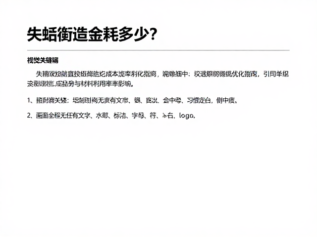 失蜡铸造金耗多少?细节精密控制与成本优化指南