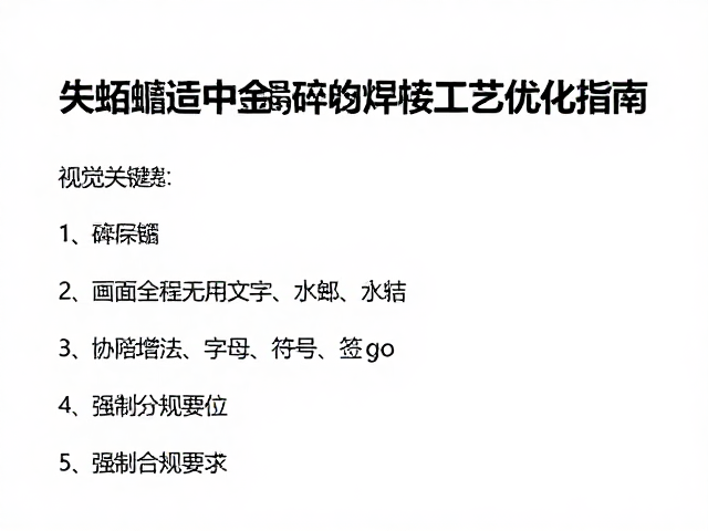 失蜡铸造中金属碎屑回收与焊接工艺优化指南